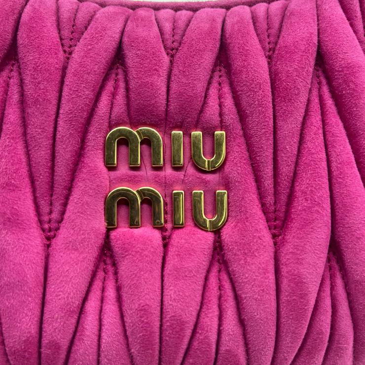 MIUMIU ミュウミュウ マテラッセ ワンダー ホーボー スエード 2WAYハンドバッグ ピンク ★プレゼント品質★★美品★