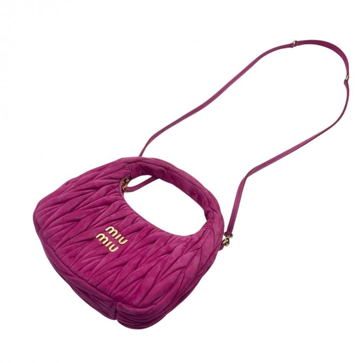 MIUMIU ミュウミュウ マテラッセ ワンダー ホーボー スエード 2WAYハンドバッグ ピンク ★プレゼント品質★★美品★