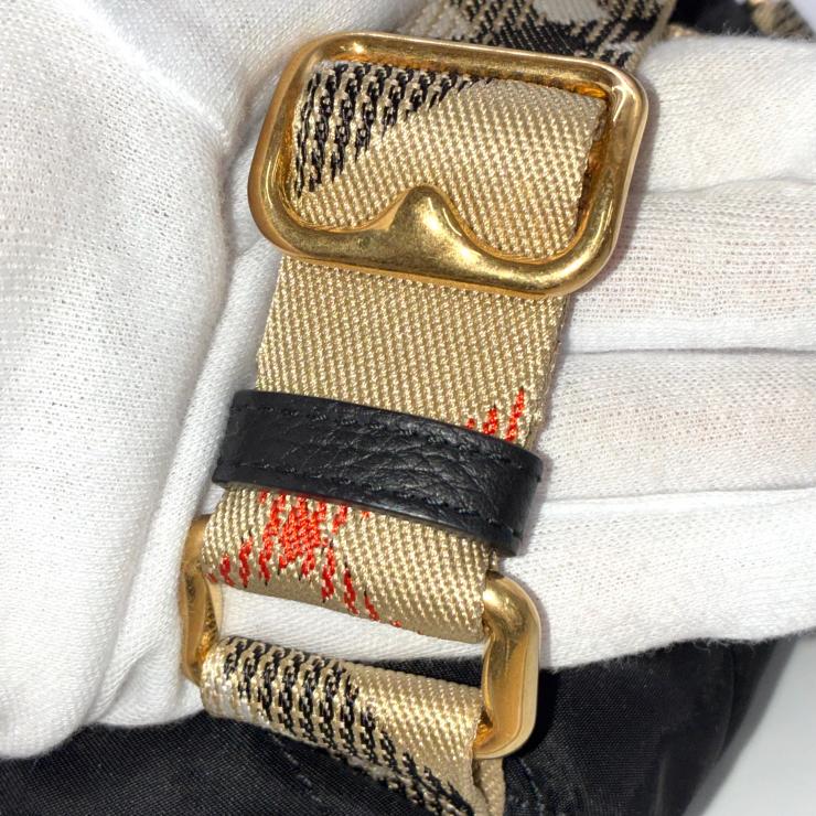 Burberry バーバリー ホースシュー ナイロン キルティング バックパック リュックサック ブラック 8118748 ★美品★ ★袋付★