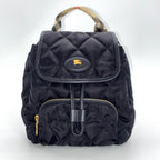 Burberry バーバリー ホースシュー ナイロン キルティング バックパック リュックサック ブラック 8118748 ★美品★ ★袋付★
