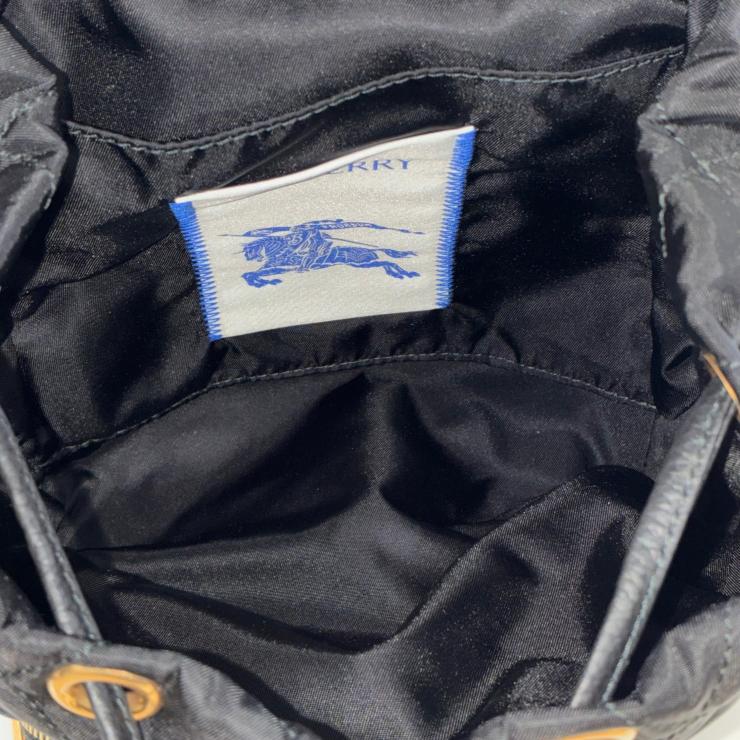 Burberry バーバリー ホースシュー ナイロン キルティング バックパック リュックサック ブラック 8118748 ★美品★ ★袋付★