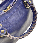 BALENCIAGA バレンシアガ ミニシティ ハンドバッグ Le Citiy クラシック ゴールドアクセント ブルー系 レザーショルダー レディース ★美品★