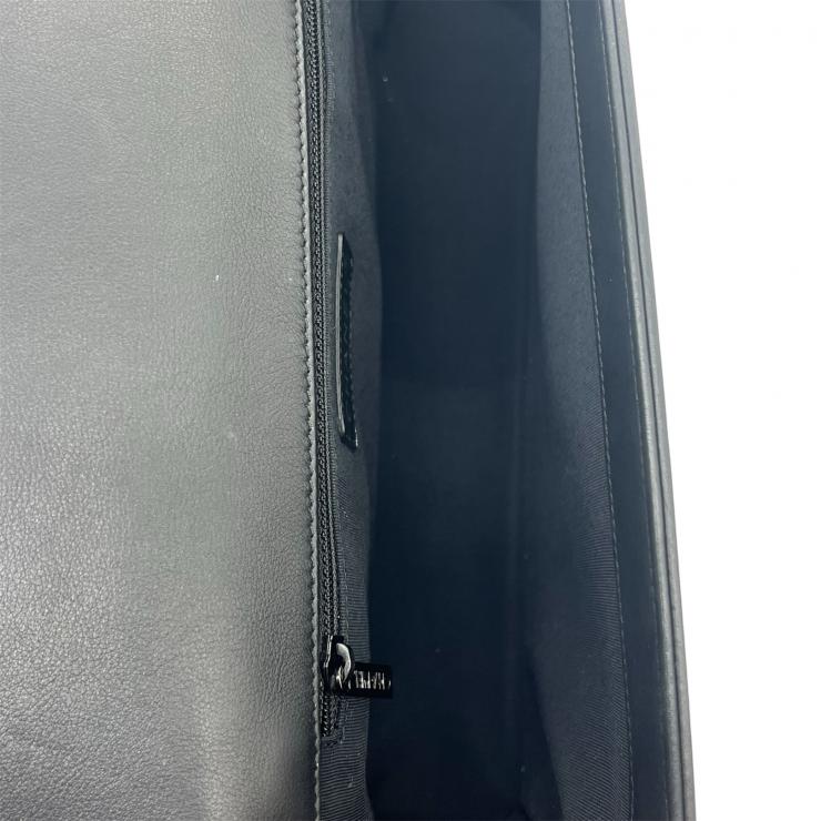 CHANEL シャネル ボーイシャネル28 チェーンショルダーバッグ バッグ ラムスキン マトラッセ ブラック ホワイト シルバー金具 ★美品★★ギャラ付★