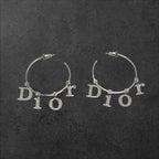 Christian Dior クリスチャンディオール ピアス 両耳用 フープピアス ロゴ ★良品★