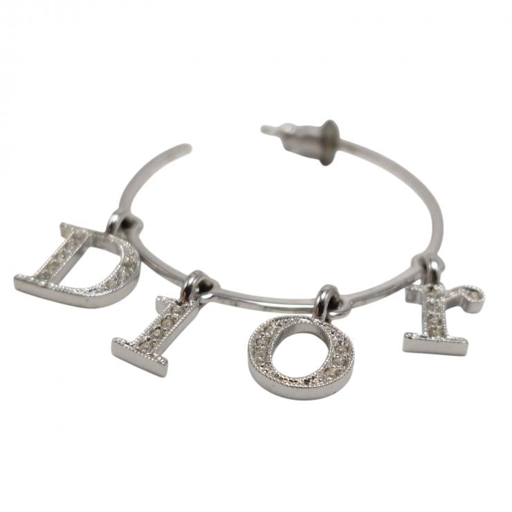 Christian Dior クリスチャンディオール ピアス 両耳用 フープピアス ロゴ ★良品★