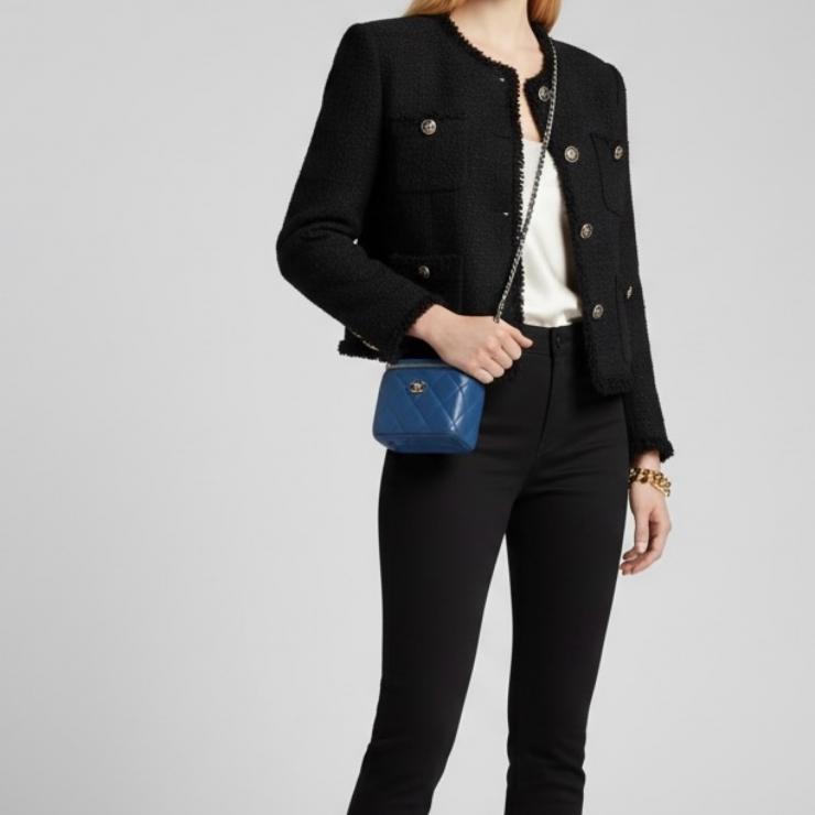 CHANEL シャネル マトラッセ ラムスキン ココマーク チェーンショルダー バニティバッグ レディース ★美品★