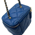 CHANEL シャネル マトラッセ ラムスキン ココマーク チェーンショルダー バニティバッグ レディース ★美品★