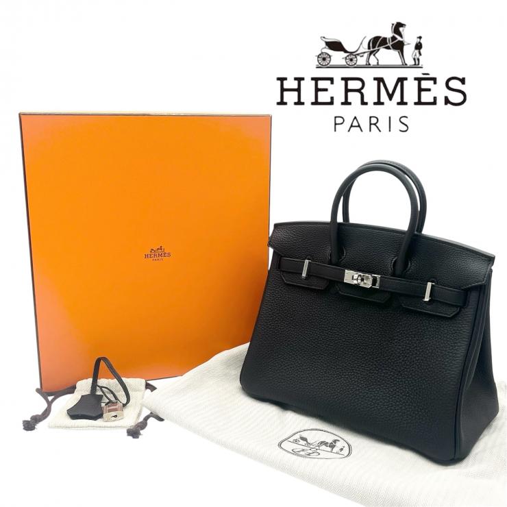 HERMES エルメス バーキン 25 トゴ ハンドバック バッグ W刻印 2024年製 シルバー金具 ノワール ★プレゼント品質★
