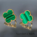 VanCleef&Arpels ヴァンクリーフ＆アーペル マジック アルハンブラ マラカイト ピアス Au750 K18 イエローゴールド ★美品★ ★箱付★