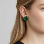 VanCleef&Arpels ヴァンクリーフ＆アーペル マジック アルハンブラ マラカイト ピアス Au750 K18 イエローゴールド ★美品★ ★箱付★