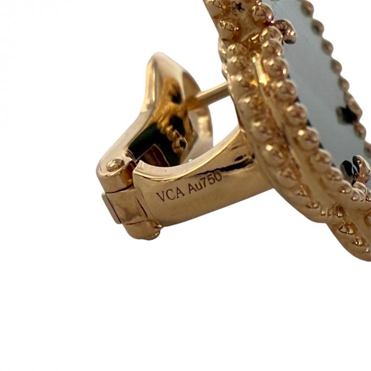 VanCleef&Arpels ヴァンクリーフ＆アーペル マジック アルハンブラ マラカイト ピアス Au750 K18 イエローゴールド ★美品★ ★箱付★