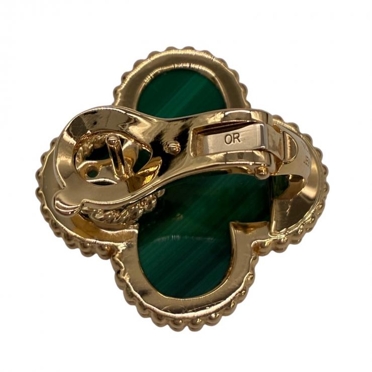 VanCleef&Arpels ヴァンクリーフ＆アーペル マジック アルハンブラ マラカイト ピアス Au750 K18 イエローゴールド ★美品★ ★箱付★