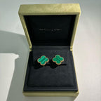 VanCleef&Arpels ヴァンクリーフ＆アーペル マジック アルハンブラ マラカイト ピアス Au750 K18 イエローゴールド ★美品★ ★箱付★