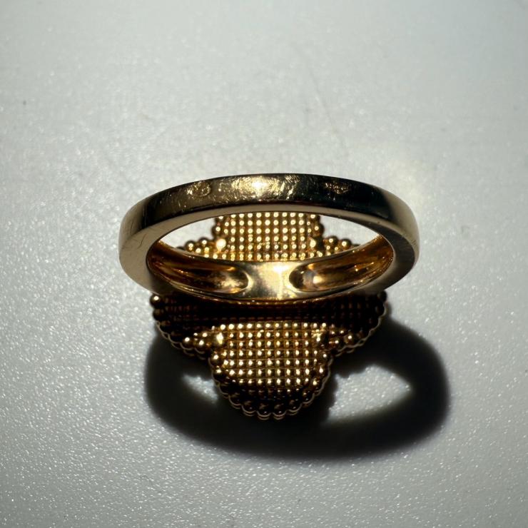 VanCleef&Arpels ヴァンクリーフ＆アーペル マジック アルハンブラ マラカイト リング Au750 K18 12号 ★美品★ ★箱付★
