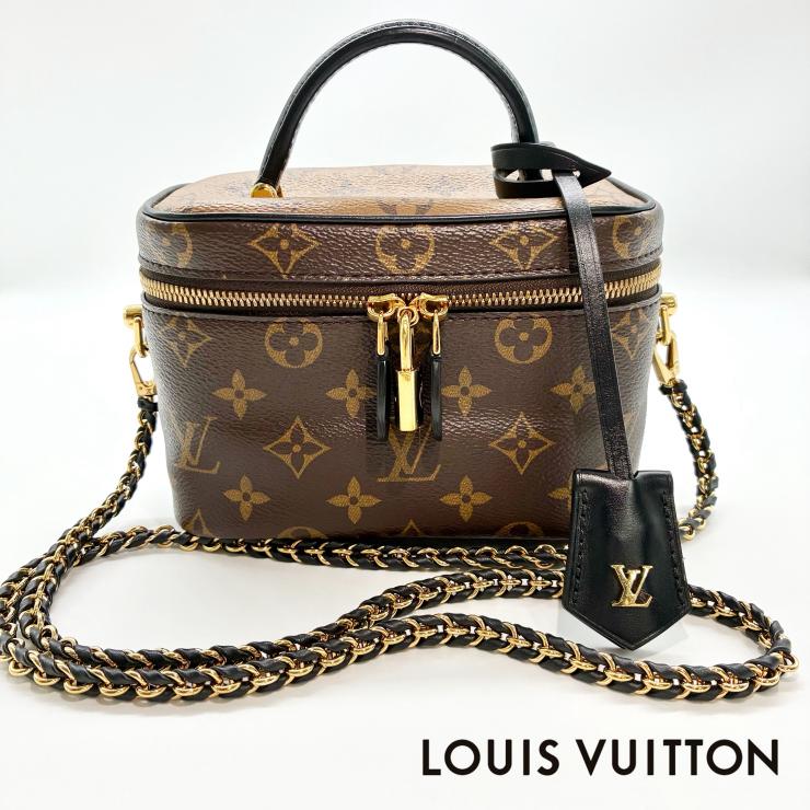 LOUIS VUITTON ルイ・ヴィトン モノグラム モノグラム・リバース ヴァニティ 2WAY ハンドバッグ ショルダー ゴールド金具 ★美品★