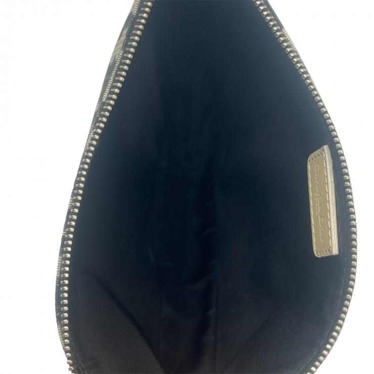 Christian Dior クリスチャンディオール サドルポーチ トロッター キャンバス ブラック ポーチ ハンドバッグ ブラック ★美品★