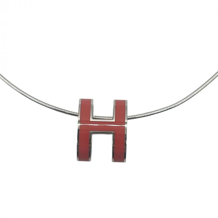HERMES エルメス ポップアッシュ SV925 ネックレス アクセサリー レッド ★美品★