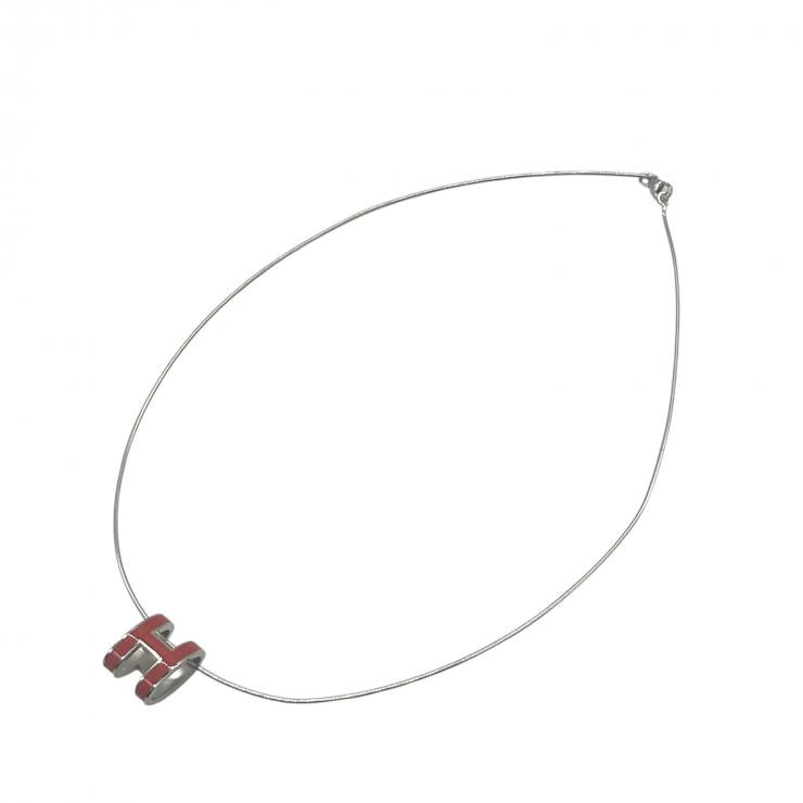 HERMES エルメス ポップアッシュ SV925 ネックレス アクセサリー レッド ★美品★