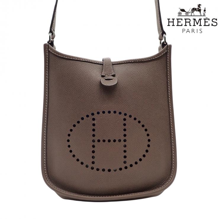 HERMES エルメス エブリン TPM ショルダーバッグ バッグ □L トリヨンクレマンス エトゥープ 2008年製 シルバー金具 ★美品★