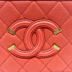 CHANEL シャネル CCフィグリー マトラッセ ココマーク ショルダーバッグ ハンドバック スモール 2WAY キャビアスキン ゴールド金具 レディース レッド ★美品★