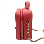 CHANEL シャネル CCフィグリー マトラッセ ココマーク ショルダーバッグ ハンドバック スモール 2WAY キャビアスキン ゴールド金具 レディース レッド ★美品★