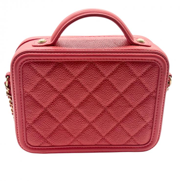 CHANEL シャネル CCフィグリー マトラッセ ココマーク ショルダーバッグ ハンドバック スモール 2WAY キャビアスキン ゴールド金具 レディース レッド ★美品★