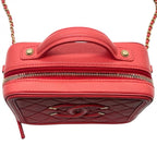 CHANEL シャネル CCフィグリー マトラッセ ココマーク ショルダーバッグ ハンドバック スモール 2WAY キャビアスキン ゴールド金具 レディース レッド ★美品★