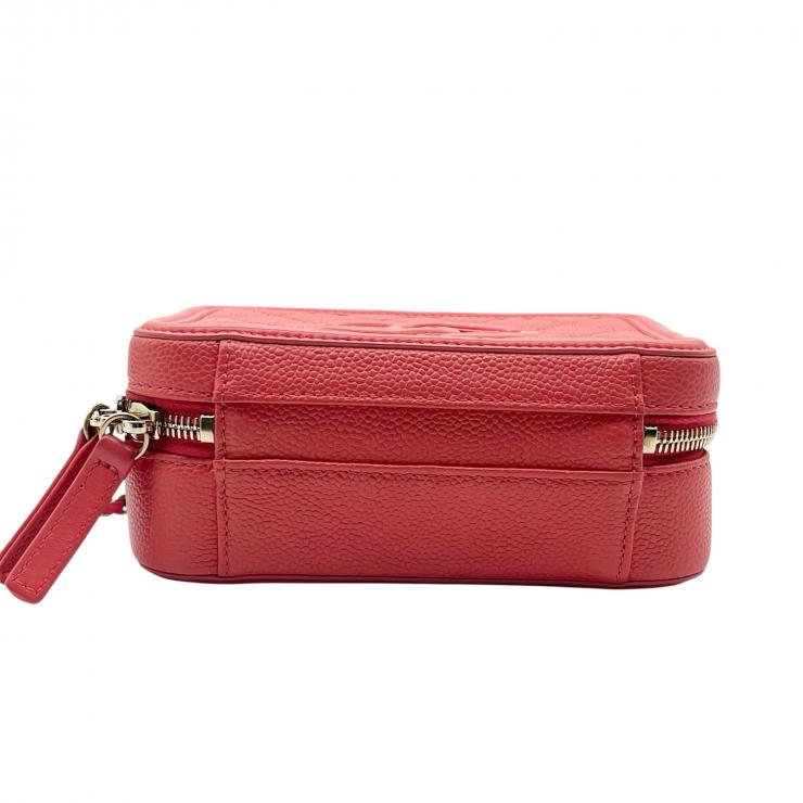 CHANEL シャネル CCフィグリー マトラッセ ココマーク ショルダーバッグ ハンドバック スモール 2WAY キャビアスキン ゴールド金具 レディース レッド ★美品★