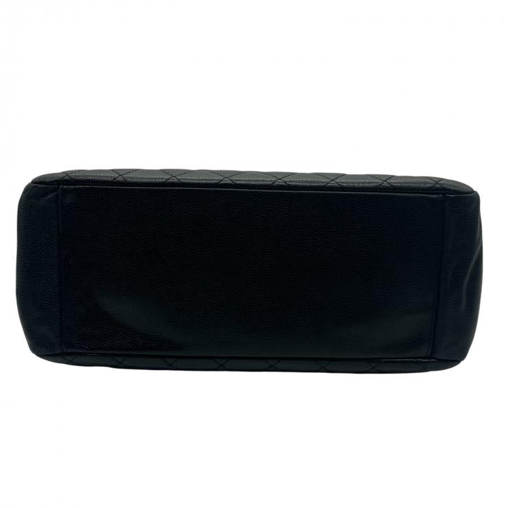 CHANEL シャネル マトラッセ グラウンドショッピングトート GST トートバッグ キャビアスキン ブラック シルバー金具 ★中古品★
