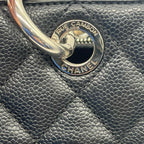 CHANEL シャネル マトラッセ グラウンドショッピングトート GST トートバッグ キャビアスキン ブラック シルバー金具 ★中古品★
