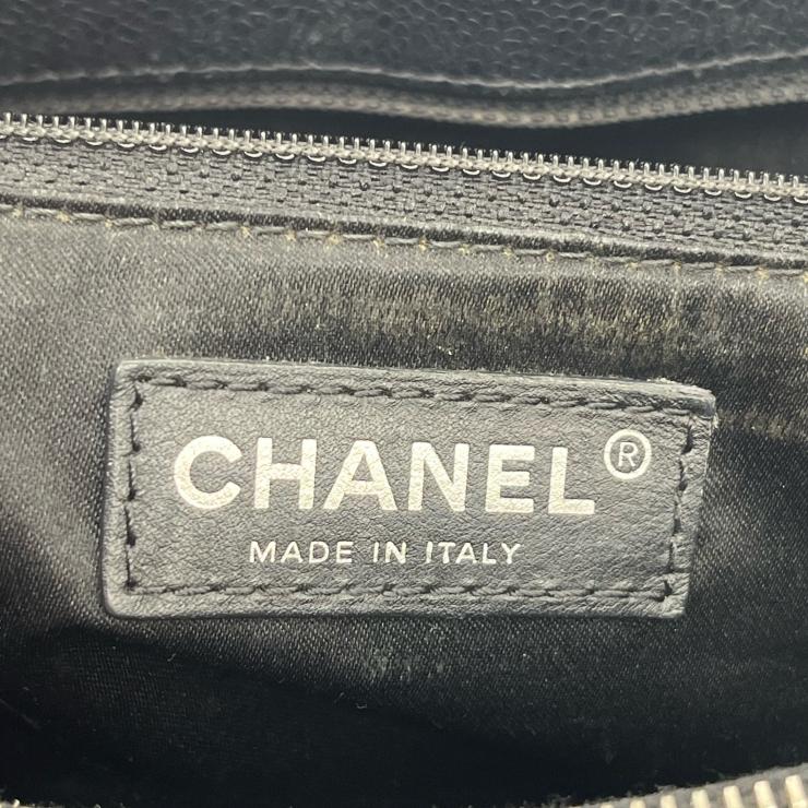 CHANEL シャネル マトラッセ グラウンドショッピングトート GST トートバッグ キャビアスキン ブラック シルバー金具 ★中古品★