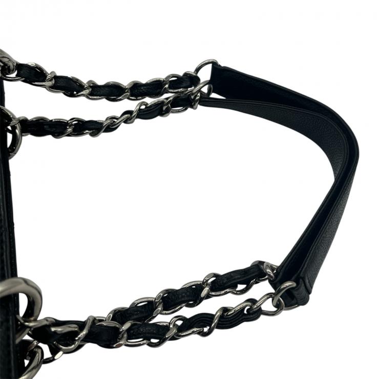 CHANEL シャネル マトラッセ グラウンドショッピングトート GST トートバッグ キャビアスキン ブラック シルバー金具 ★中古品★