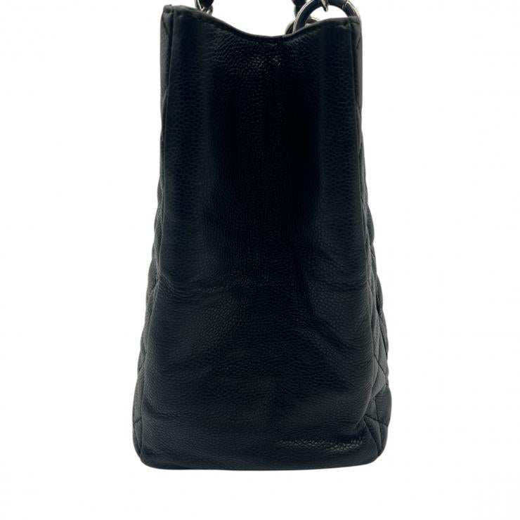 CHANEL シャネル マトラッセ グラウンドショッピングトート GST トートバッグ キャビアスキン ブラック シルバー金具 ★中古品★