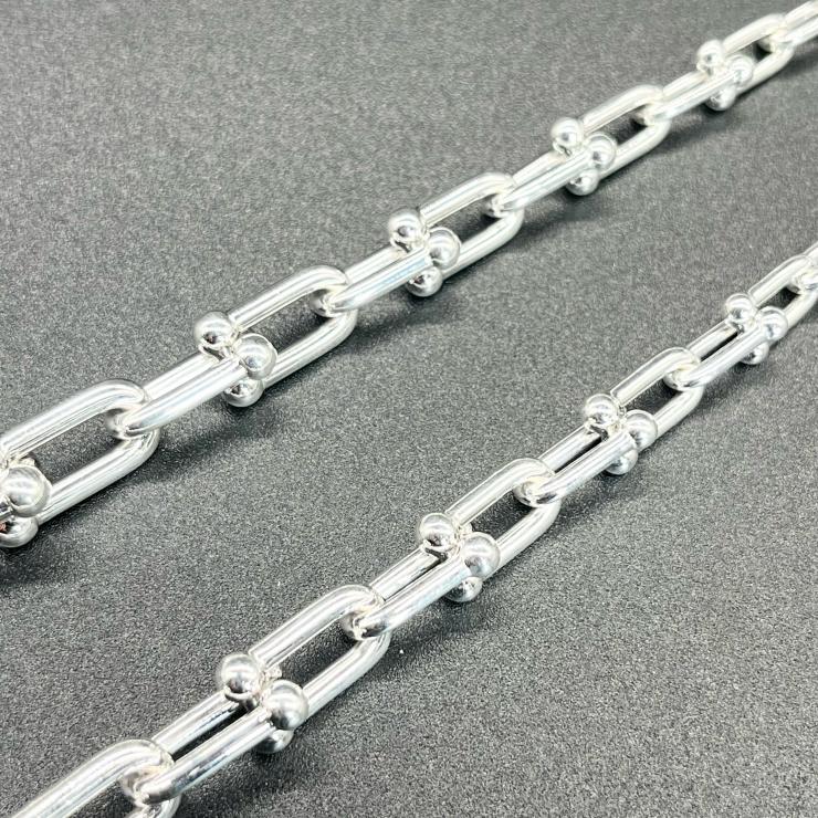 TIFFANY＆CO. ティファニー ハードウェア グラジュエイテッド リンクネックレス アクセサリー Ag925 ★美品★