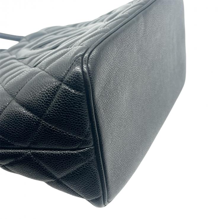 CHANEL シャネル トートバッグ 復刻トート ハンドバッグ マトラッセ キャビアスキン ココマーク ブラック ゴールド金具 ８番台 ★ギャラ付★ ギャランティーカード