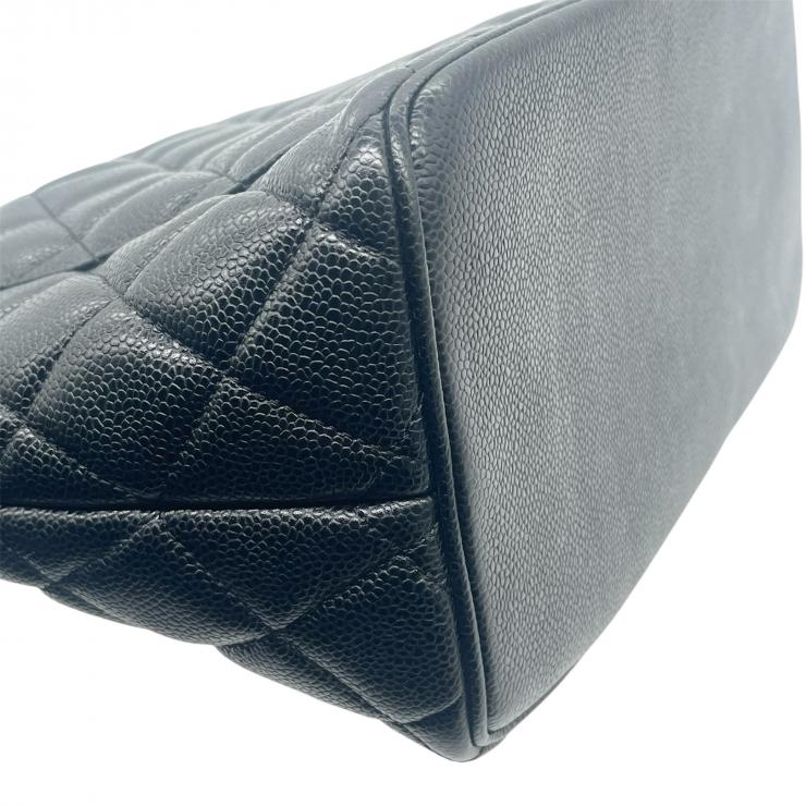 CHANEL シャネル トートバッグ 復刻トート ハンドバッグ マトラッセ キャビアスキン ココマーク ブラック ゴールド金具 ８番台 ★ギャラ付★ ギャランティーカード
