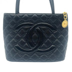 CHANEL シャネル トートバッグ 復刻トート ハンドバッグ マトラッセ キャビアスキン ココマーク ブラック ゴールド金具 ８番台 ★ギャラ付★ ギャランティーカード