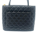 CHANEL シャネル トートバッグ 復刻トート ハンドバッグ マトラッセ キャビアスキン ココマーク ブラック ゴールド金具 ８番台 ★ギャラ付★ ギャランティーカード