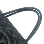 CHANEL シャネル トートバッグ 復刻トート ハンドバッグ マトラッセ キャビアスキン ココマーク ブラック ゴールド金具 ８番台 ★ギャラ付★ ギャランティーカード