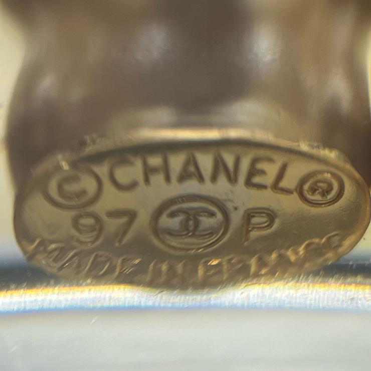 CHANEL シャネル ロゴ クリア コスチュームパール バングル ブレスレット アクセサリー レディース 97P ★美品★