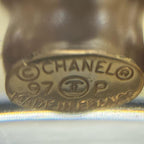 CHANEL シャネル ロゴ クリア コスチュームパール バングル ブレスレット アクセサリー レディース 97P ★美品★