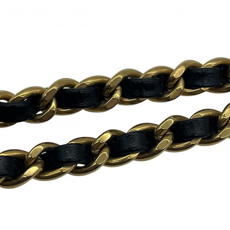 CHANEL シャネル シャネル22 ミニ ショルダーバッグ バッグ シャイニーカーフスキン ゴールド金具 ★美品★