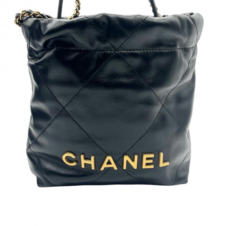 CHANEL シャネル シャネル22 ミニ ショルダーバッグ バッグ シャイニーカーフスキン ゴールド金具 ★美品★