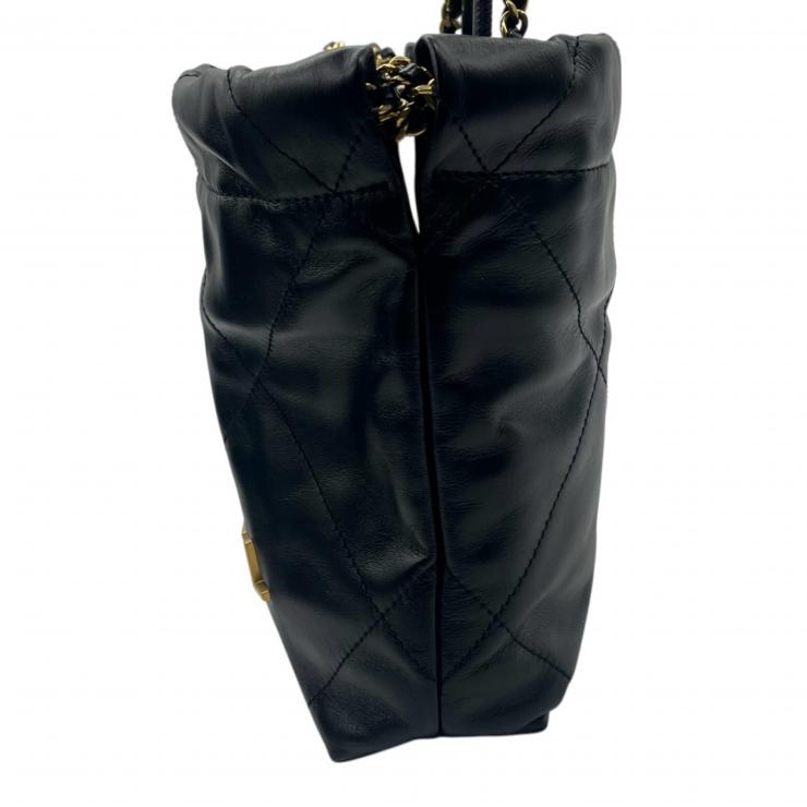 CHANEL シャネル シャネル22 ミニ ショルダーバッグ バッグ シャイニーカーフスキン ゴールド金具 ★美品★
