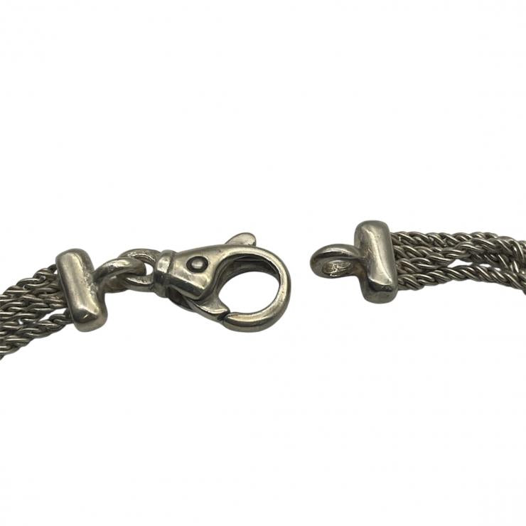 TIFFANY＆CO．ティファニー Tロープ 4連 ネックレス アクセサリー ゴールド シルバー コンビ K18 750 925 ★中古★