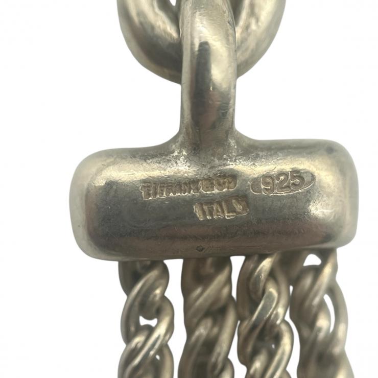 TIFFANY＆CO．ティファニー Tロープ 4連 ネックレス アクセサリー ゴールド シルバー コンビ K18 750 925 ★中古★