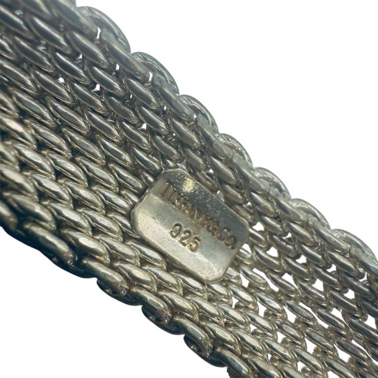 TIFFANY＆CO．ティファニー サマセット メッシュバングル ブレスレット アクセサリー スターリングシルバー 925 ★中古★