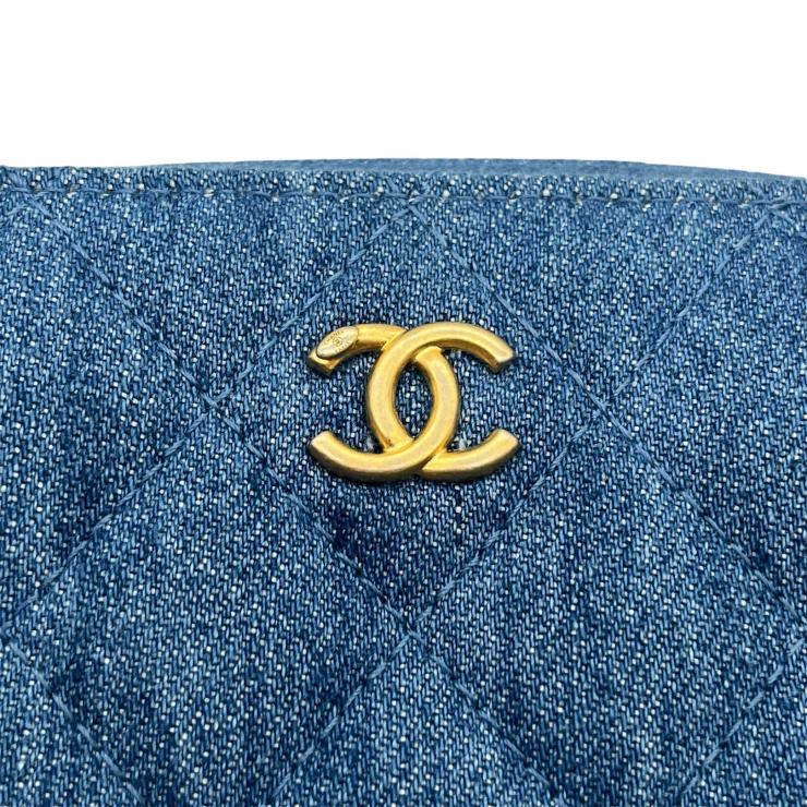 CHANEL シャネル ショルダーバッグ クラッシュ マトラッセ デニム ショルダーバッグ ゴールド金具 31番台 ブルー系 ★美品★★ギャラ付★