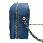 CHANEL シャネル ショルダーバッグ クラッシュ マトラッセ デニム ショルダーバッグ ゴールド金具 31番台 ブルー系 ★美品★★ギャラ付★