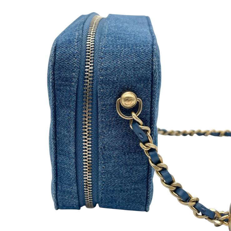 CHANEL シャネル ショルダーバッグ クラッシュ マトラッセ デニム ショルダーバッグ ゴールド金具 31番台 ブルー系 ★美品★★ギャラ付★